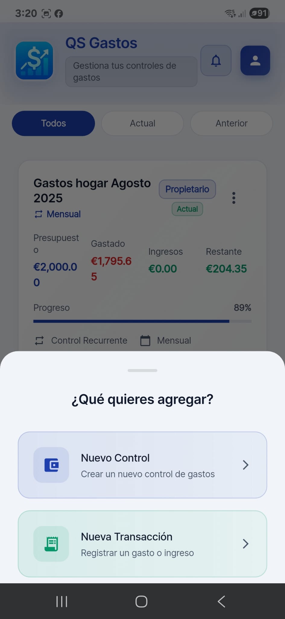 Nueva transacción
